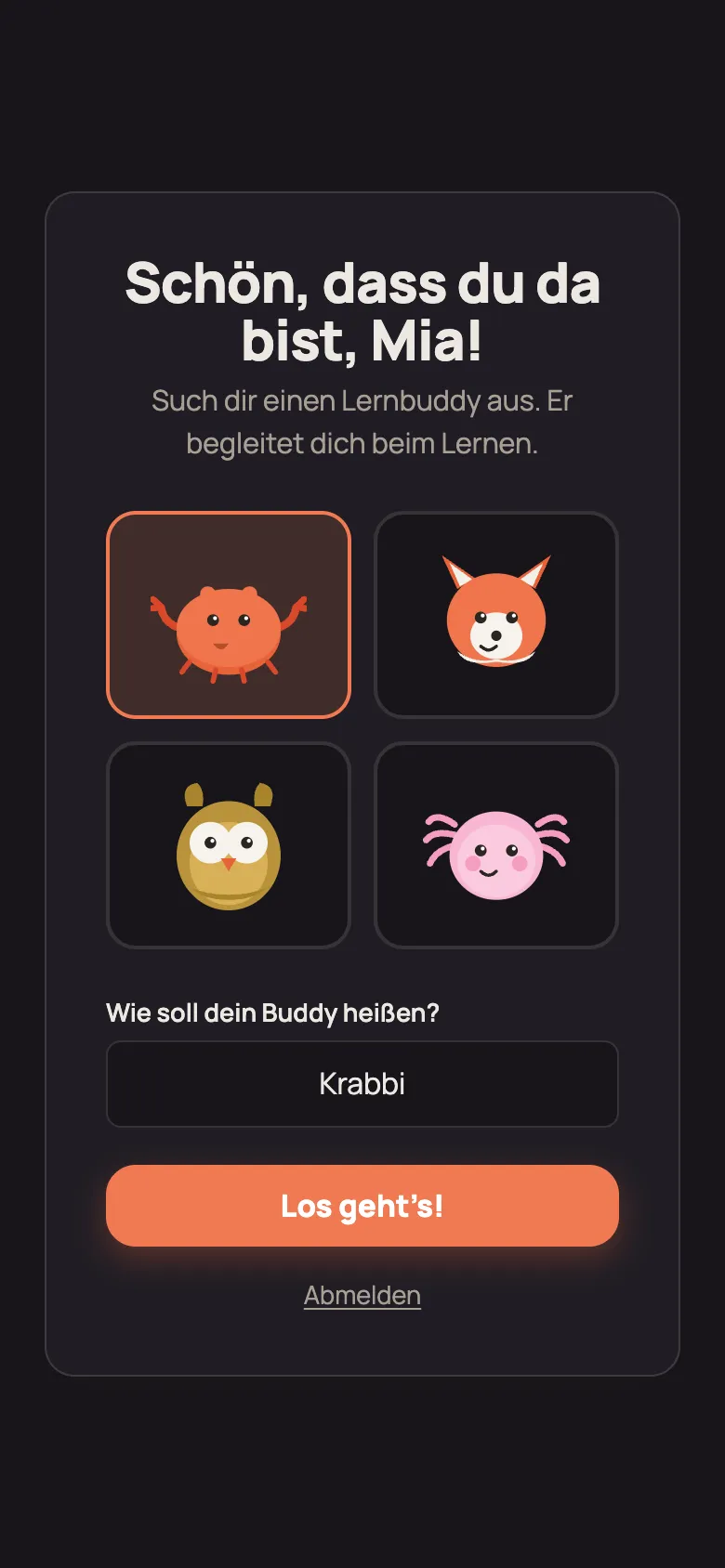 Auswahl des Lernbuddys